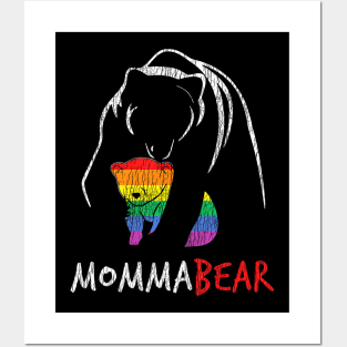 Rainbow Mama Bear Hug Love Support Parent Pride Lgbt Posters and Art